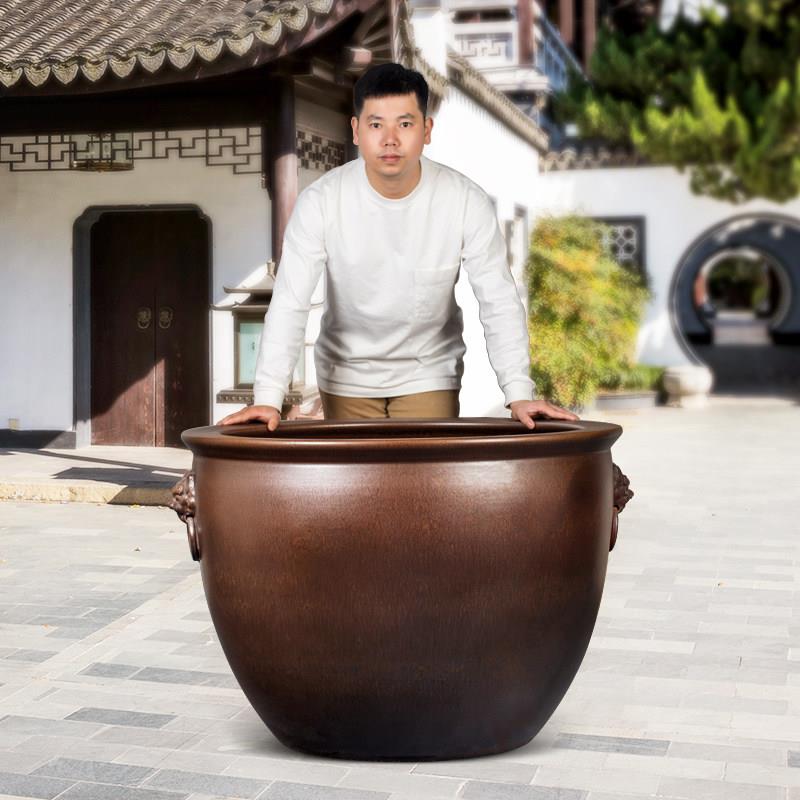 景德镇陶瓷大缸家用睡莲荷花盆室外养乌龟鱼缸种树缸老式庭院水缸