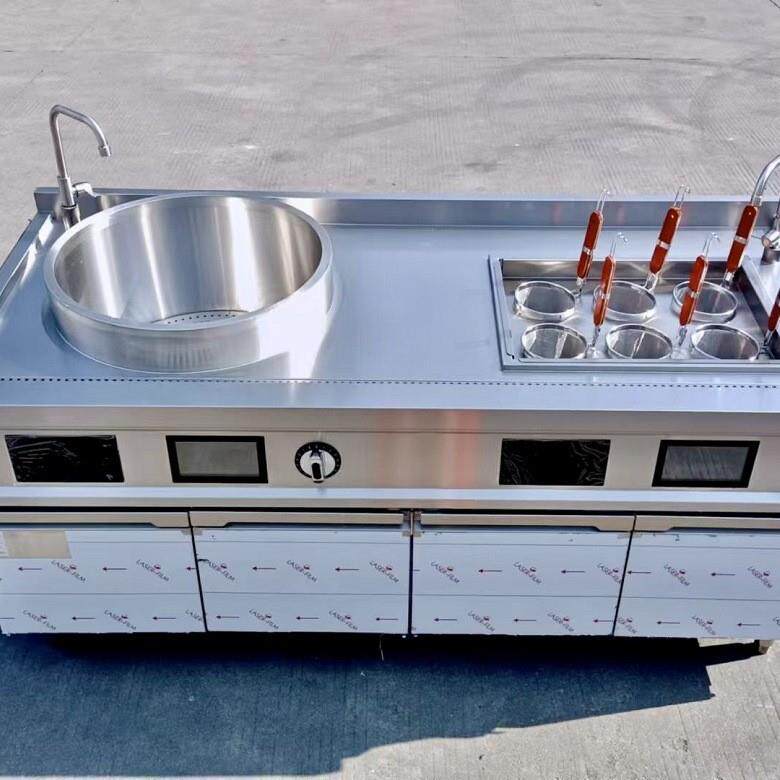 餐饮商用厨房设备方宁双眼电磁嵌入式汤锅 多头平面炉烤箱集成灶