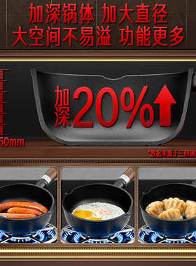 ssgp 热油专用小锅铸铁加深煎蛋锅泼油锅平底锅烧油淋油浇油