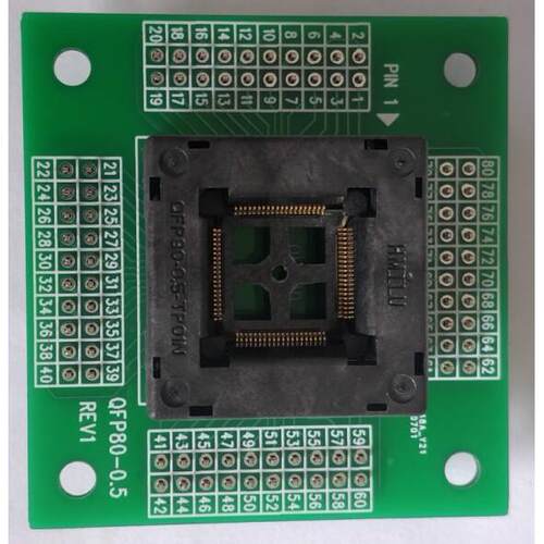 TQFP80 LQFP80 QFP80 编程器烧录座0.5mm老化座 间距 测试座