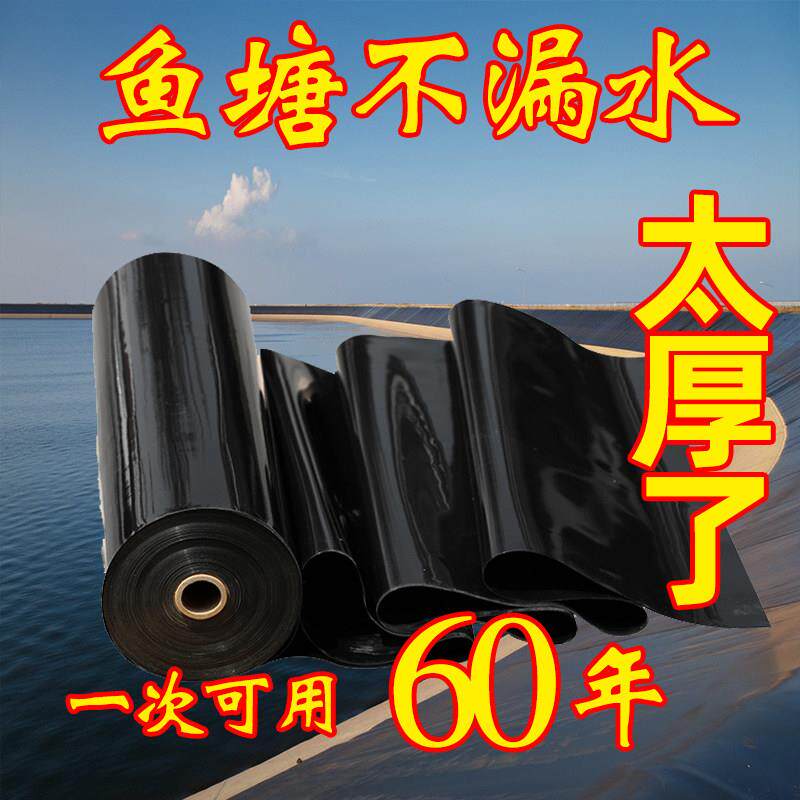 鱼塘防渗膜土工膜防漏防水布鱼池护坡塑料黑色PE加厚养殖专用地膜
