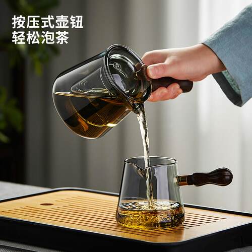 侧把壶煮器玻璃专泡茶壶过滤用家用花茶壶茶新款茶QR375-50大容具