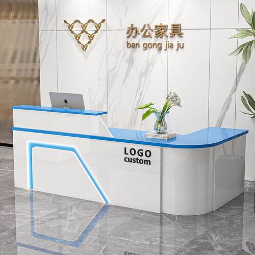 前接待台转角公桌服装台店铺小型超市新款U型果店弧柜台收银圆台