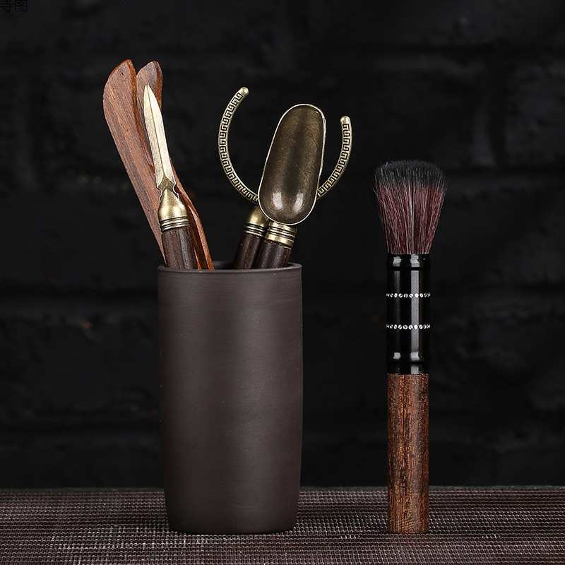 茶道六君子套装功夫茶具配件大全喝茶用品夹子刷子茶台桌泡茶工拧