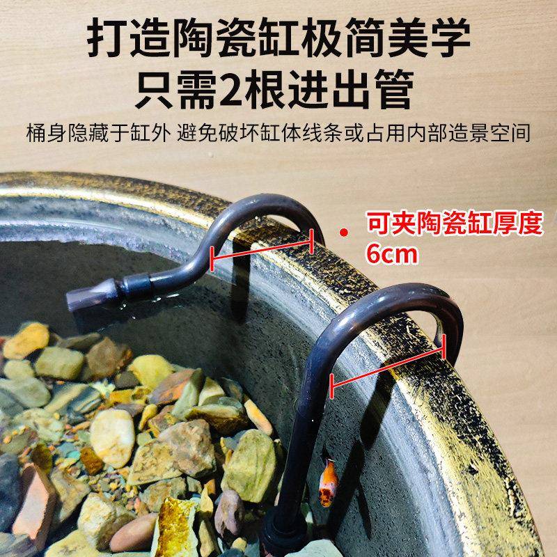 圆鱼缸SJG过外置桶过滤器净水循环三合一水循环系形统古法滤养鱼