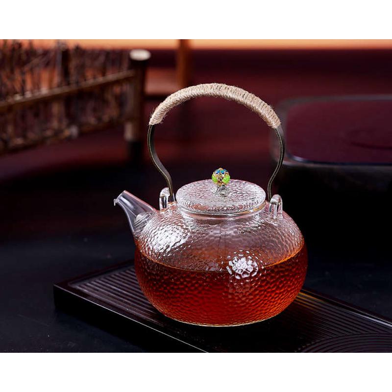 日式手工锤纹耐热玻璃壶提梁壶电陶炉煮泡茶壶烧水壶功夫茶具