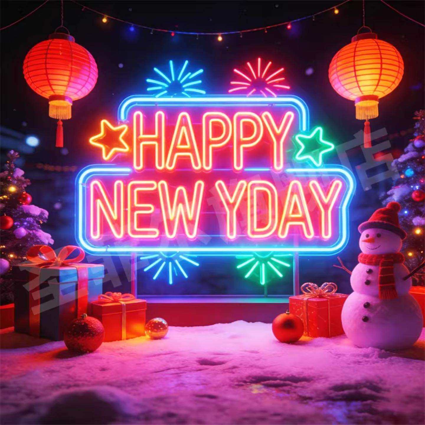 新年霓虹灯发光字led灯带广告牌网红春节福字装饰马年过年灯
