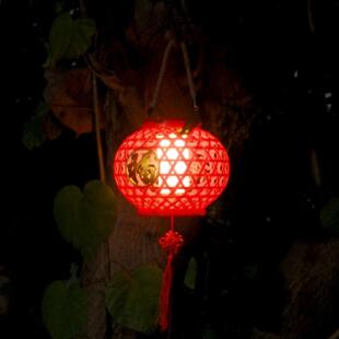 太阳能红灯笼灯笼阳台庭院灯户外挂灯免电吊灯led灯福字太阳能板