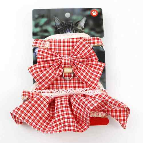 猫咪牵引绳防挣脱遛猫绳狗狗胸背带背心式狗链子宠物外出遛猫猫裙