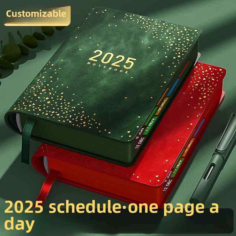 2025年日程本计划表新款笔记本子工作日志25年记事日记日历一日一页自律打卡365天效率手册时间管理手账定制,文具电教/文化用品/商务用品,手帐/日程本/计划本,淘宝优惠券,粉丝福利购,淘宝优惠卷