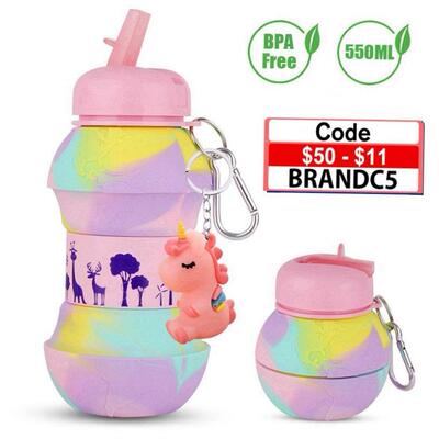 550ml Creative Silicone Water Bottle for Children Girls Boys