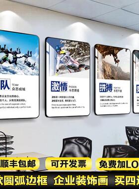 办公室装饰画企业文化墙挂画工厂车间会议室走廊公司励志标语定制