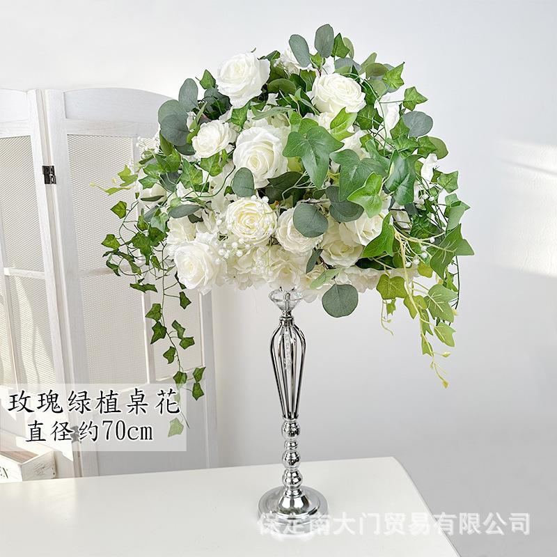 新款桌仿真路牡丹花玫瑰全圆花球森系户外婚礼地排花装饰SRL引假