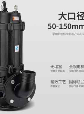 切割排污泵泵抽粪泥浆22v0380v污水泵IOX粪池养殖化场抽粪家用潜