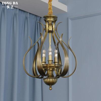 美过道全铜吊灯别墅餐书房楼梯灯式复式楼卧厅室口入门户玄关8101