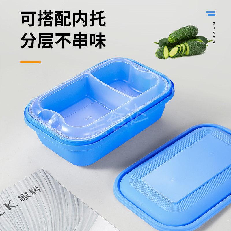高档一次性打包盒长方形 商用带盖子快餐盒 加厚轻食外送双层便当