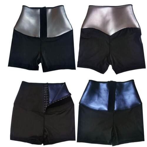 Coated waist cinching pants for women with high waist and