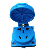 高盖充电桩插座防雨插座5孔10A 16A成套SCHUKO插座IP54电动车插座