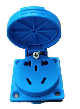 高盖充电桩插座防雨插座5孔10A-16A成套SCHUKO插座IP54电动车插座