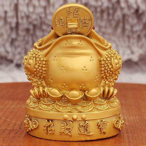 咬钱金蟾摆件金色聚财茶宠三足金蟾桌面居家办公装饰厂家