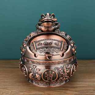 欧烟缸家用客灰厅式 轻奢网红复古ins办公餐厅防飞灰带盖室TUF摆件