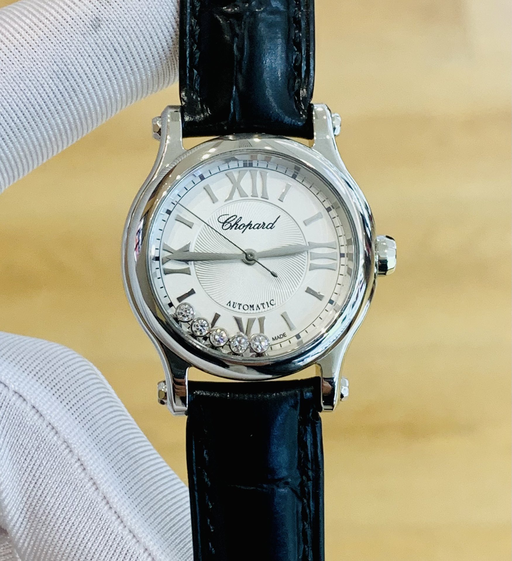 [9.8新]萧邦快乐钻手表女款五钻自动机械女表278573-3001表径30mm