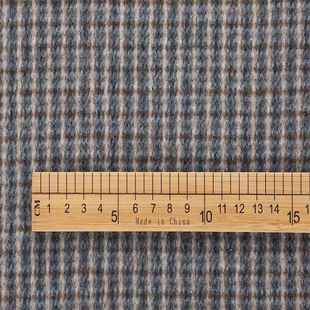 32695呢 克毛呢面WMW料格子风双面呢0羊毛870粗纺子大衣布料