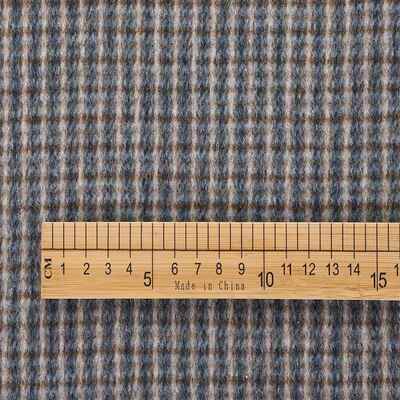 32695呢#克毛呢面WMW料格子风双面呢0羊毛870粗纺子大衣布料