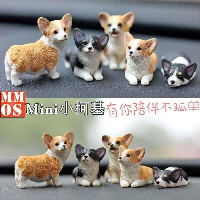 汽车狗摆件柯基模型汽车摆件迷你小柯基犬彷真狗狗树脂可爱车载内