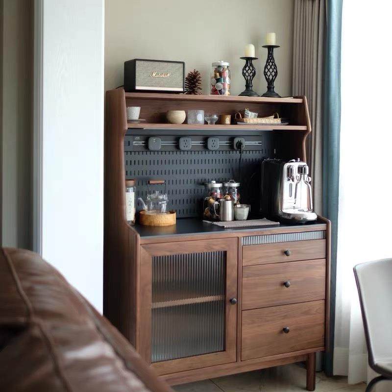 实木餐边柜客厅茶水柜收纳柜北欧靠墙胡桃木收纳柜家用酒柜备餐柜,住宅家具,餐边柜,淘宝优惠券,粉丝福利购,淘宝优惠卷