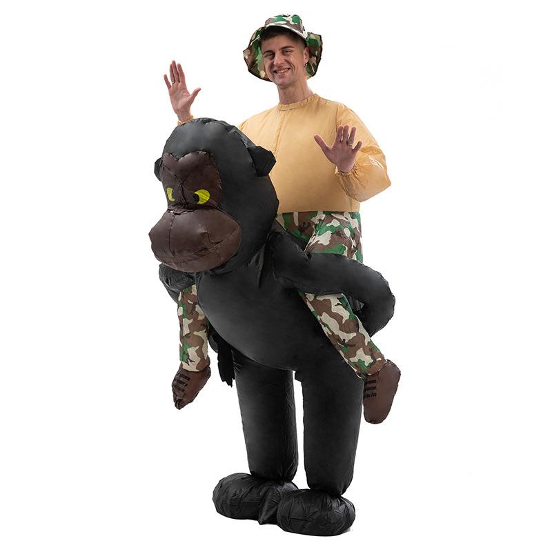 创意充气服装猩猩充气服装动物背人搞笑表演服装道具舞台装扮厂家