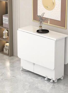 折叠桌家用小型简易多功户能可移动小带轮出租房长方形吃91433餐