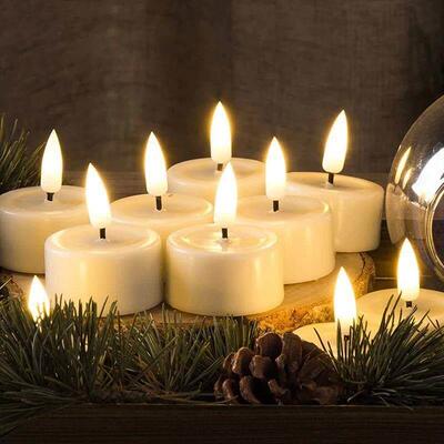 12Pcs Flashing LED Candle Battery Powered Fake Tea Light Fl0