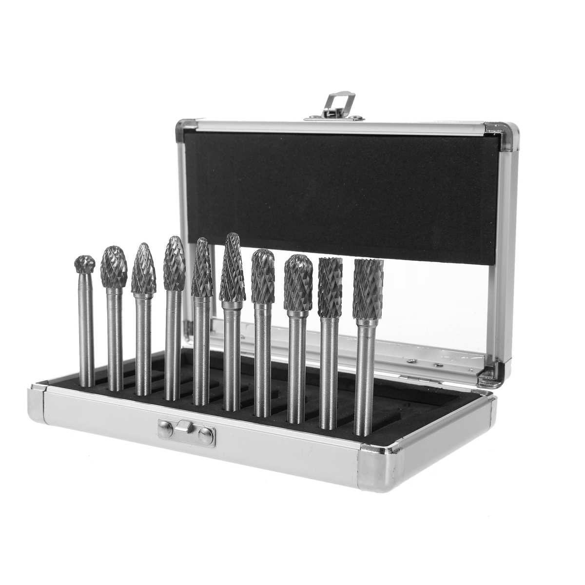 10支装双槽旋转锉刀打磨头 6×10mm硬质合金 钨钢磨头 旋转锉铣刀