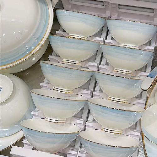景德镇级感碗碟餐具家用新中式个厨具盘子碗全套饭碗定制碗具