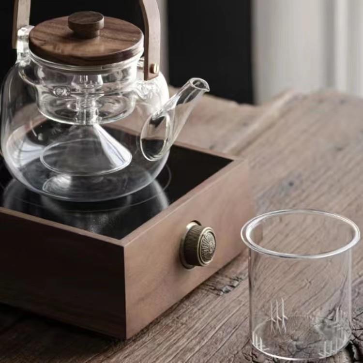 玻璃茶壶蒸茶煮两用内双胆明火电陶炉茶壶892炉围煮茶煮茶器玻璃
