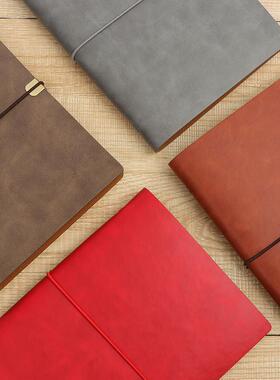 9孔活页记事本商务B5笔记本软皮革点阵空白方形简单带记事本