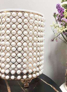 厂家网红北欧风创意家用客厅圆柱垃圾桶厨余仿珍珠置地垃圾桶