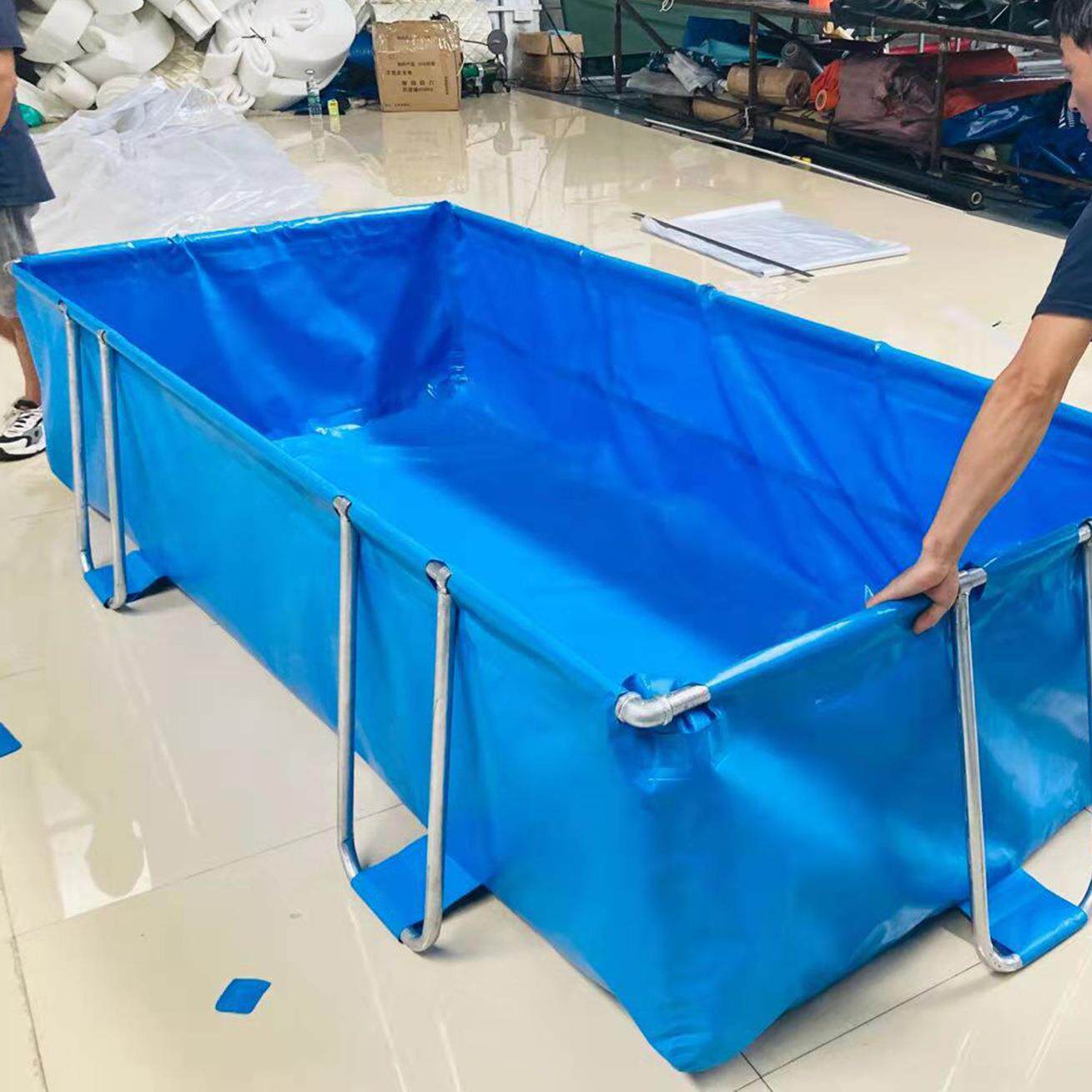 利通帆篷 折叠方管泳池 防水布加工 鱼池泳池 帆布水池帆布 - 实物图
