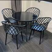 网红桌椅合奶休息KOG闲组阳台休区接待洽谈圆形长桌户外咖啡茶店