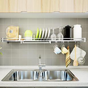 免孔304不锈打调料架GJR厨房用品一字层板壁架挂式 调钢味料瓶收纳