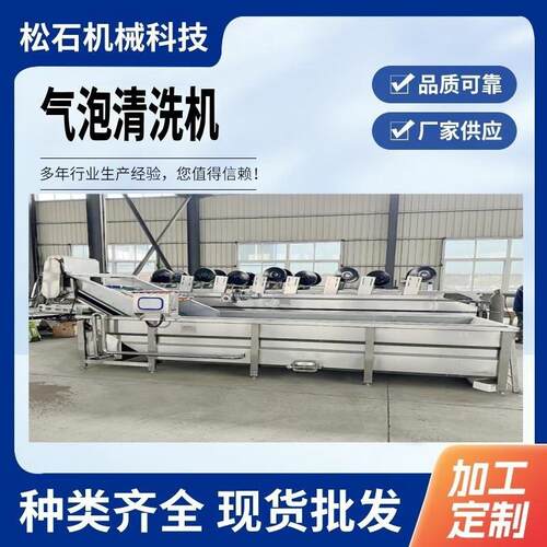 全自动喷淋气泡清洗机大姜药材气泡清洗机预制菜清洗机加工设备