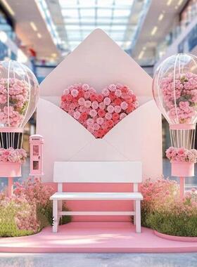 网红信封拍照打卡道具造型美陈花艺造景婚庆空间布置背景引流道具