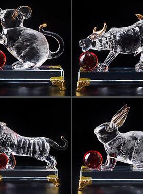 水晶十二生肖12鼠牛虎兔龙蛇马羊猴鸡狗猪家居装饰工艺礼品摆饰礼