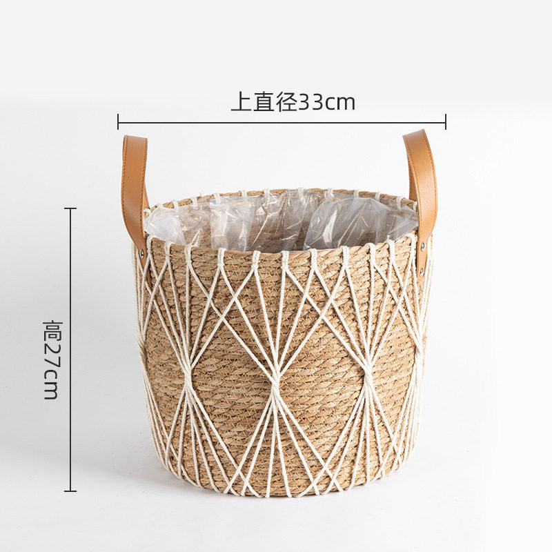 花盆外套遮丑草编织篮子花篮竹编花盆套绿植植物家居装饰套藤编筐图片