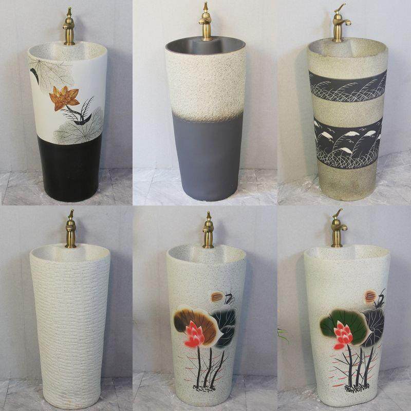 立柱洗手盆庭院一体水池落地式洗手台阳台卫生间立柱盆陶瓷洗脸盆,家装主材,立柱盆,淘宝优惠券,粉丝福利购,淘宝优惠卷