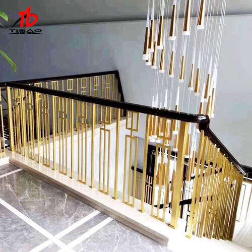 楼梯扶手实心铝合金雕刻现代简约护栏铜铝栏阳台栏杆极简设计