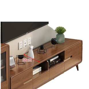 尚莱客厅茶几电视柜一体组合家用新中式落地简约实木框靠墙小户型