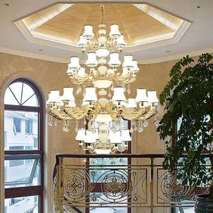 楼别墅大楼梯吊灯客厅大厅灯现代简约中式 中国风酒店 复式 新中式