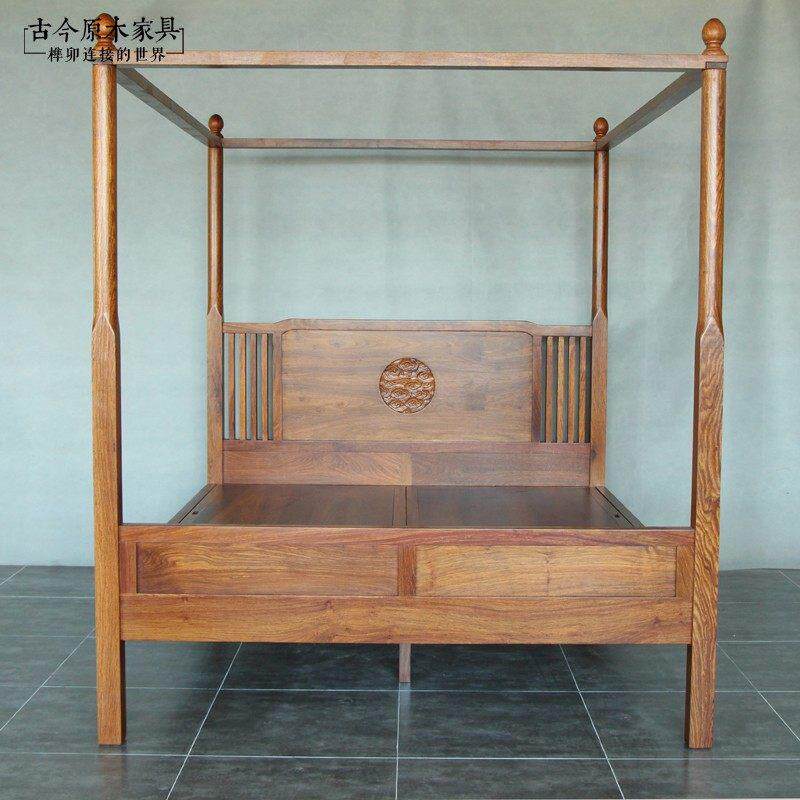 新中式红木架子床拔步床BD220-3花梨木刺猬紫檀木两用四柱架子床